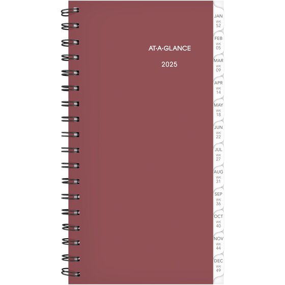 ATAGLANCE® 2025 Weekly Planner Refill, Wirebound, Pocket, 3 1/4" x 6