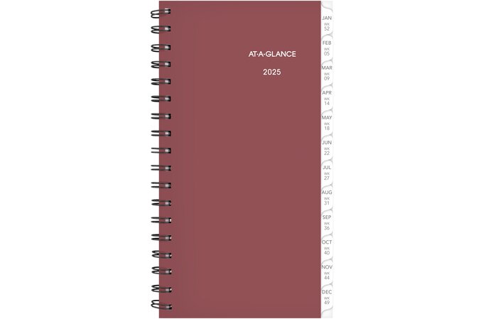 AT-A-GLANCE® 2025 Weekly Planner Refill, Wirebound, Pocket, 3 1/4" x 6