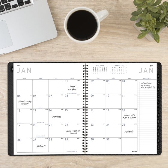 AT-A-GLANCE® Contemporary 2025 Monthly Planner, Charcoal, Large, 9" x