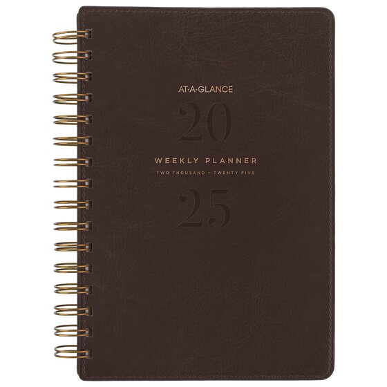 AT-A-GLANCE® Signature Collection 2025 Weekly Monthly Planner, Brown ...