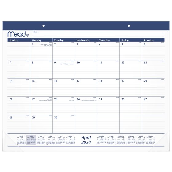 Mead® Basic Academic 20242025 Monthly Desk Pad Calendar, Standard, 21