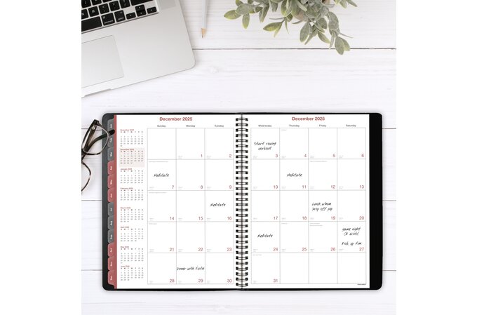 AT-A-GLANCE® 2025 Weekly Monthly Appointment Book Planner, Black, Large