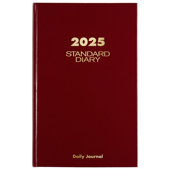 ATAGLANCE® Standard Diary® 2025 Daily Diary, Red, Large, 7 3/4" x 12