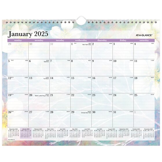 AT-A-GLANCE® Dreams 2025 Monthly Wall Calendar, Medium, 15