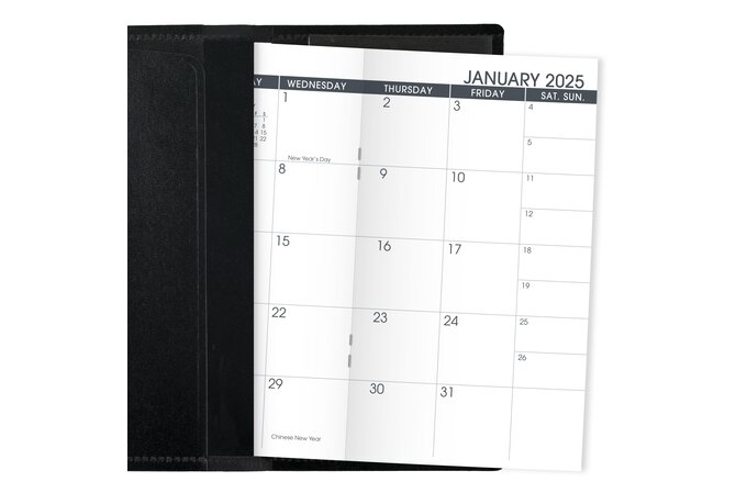 AT-A-GLANCE® 2025 Monthly Planner, Black, Pocket, 3 1/2" x 6" | Monthly