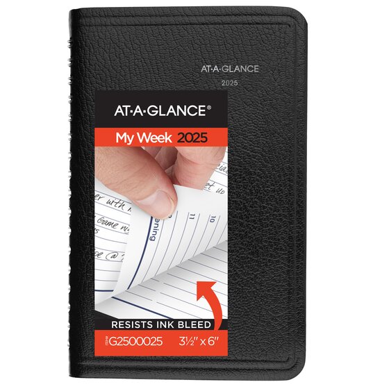 AT-A-GLANCE® DayMinder® 2025 Weekly Appointment Book Planner, Black ...