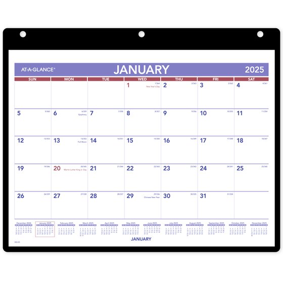 ATAGLANCE® 2025 Monthly Desk Wall Calendar with Jacket, Small, 11" x