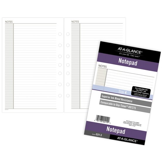 AT-A-GLANCE® Notepad, Loose-Leaf, Desk Size, 5 1/2