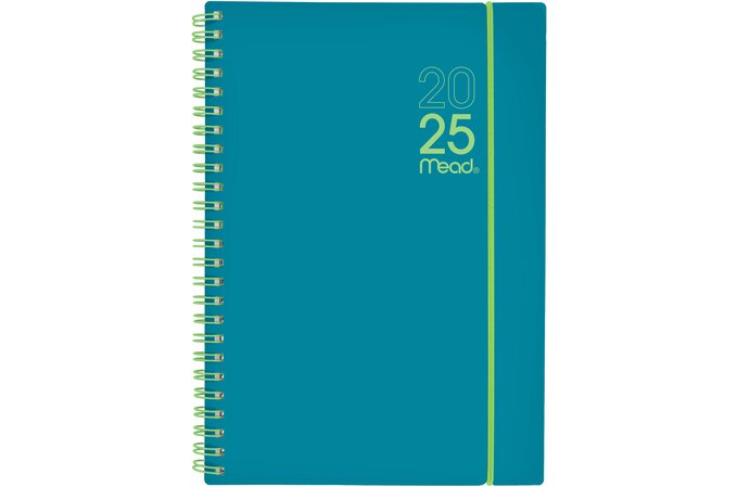 Mead® Color Pop 2025 Weekly Monthly Planner, Pacific Blue, 5 1/2