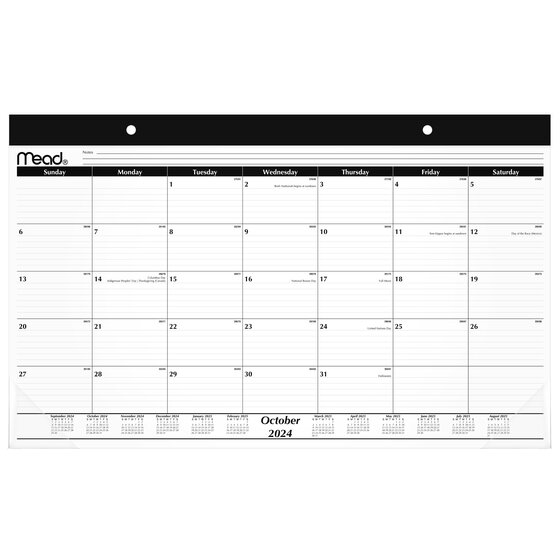 Mead® Basic 2025 15Month Monthly Desk Pad Calendar, Compact, 17 3/4" x