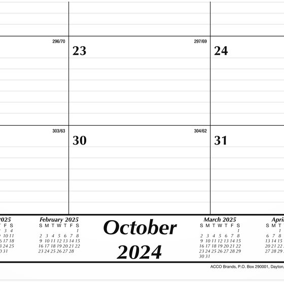 Mead® Basic 2025 15Month Monthly Desk Pad Calendar, Compact, 17 3/4" x