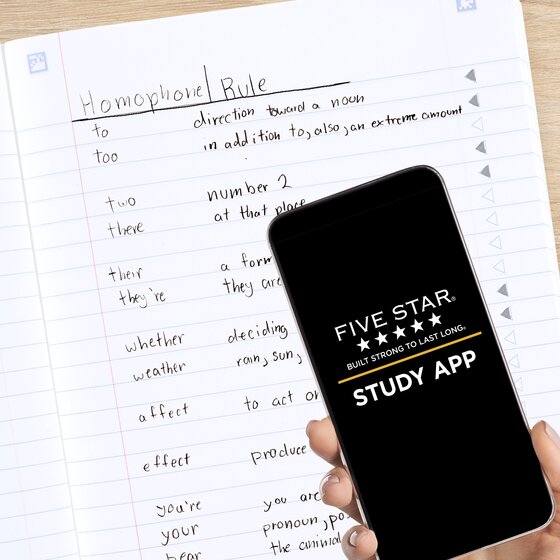 Five Star® Composition Book Plus Study App, Wide Ruled, 80