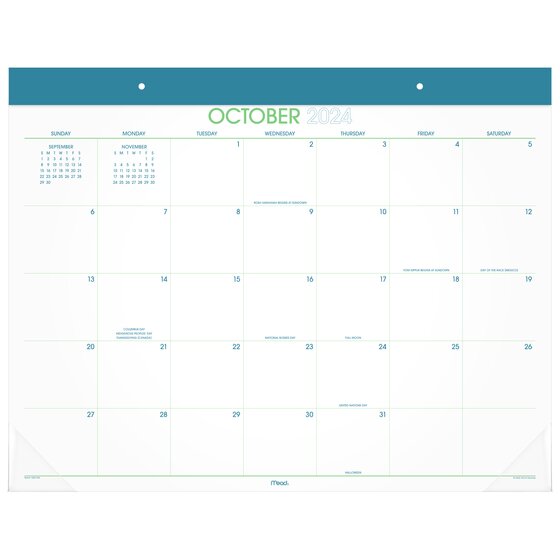 Mead® Color Pop 2025 Monthly Desk Pad Calendar, Standard, 21 3/4" x 17