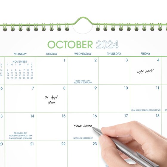 Mead® Color Pop 2025 Monthly Wall Calendar, Small, 11" x 8 1/2" Desk