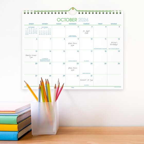 Mead® Color Pop 2025 Monthly Wall Calendar, Small, 11" x 8 1/2" Desk