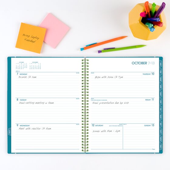 Mead® Color Pop 2025 Weekly Monthly Planner, Pacific Blue, 8 1/2" x 11