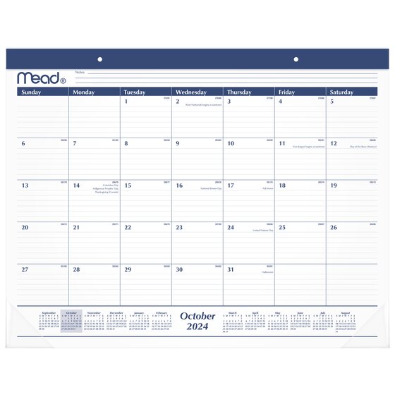 Mead® Basic 2025 15-Month Monthly Desk Pad Calendar, Standard, 21 3/4 ...