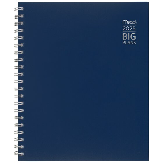 Mead® 2025 15Month BIG PLANS Weekly Monthly Planner, Navy, Large, 8 1/