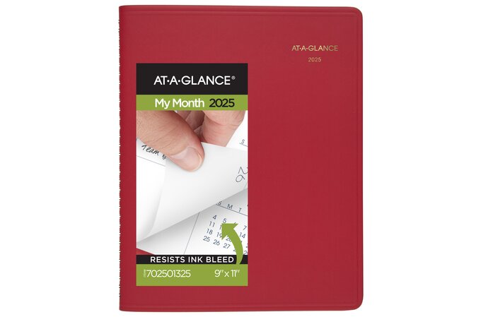 AT-A-GLANCE® 2025 Monthly Planner, Red, Large, 9" x 11" | Monthly