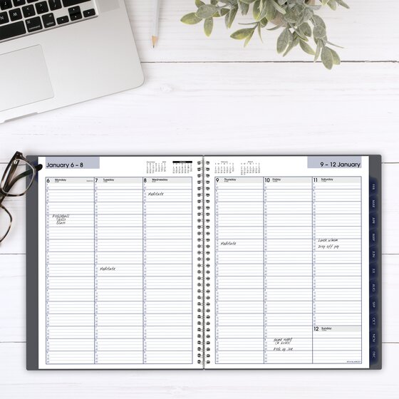 ATAGLANCE® DayMinder® 2025 Weekly Monthly Planner, Gray, Large, 8 1/2