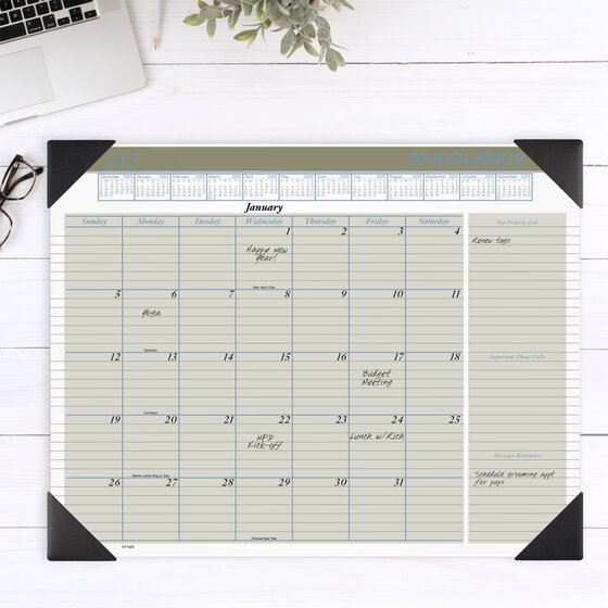 AT-A-GLANCE® 2025 Executive Desk Pad, Standard, 21 3/4" x 17" | Desk