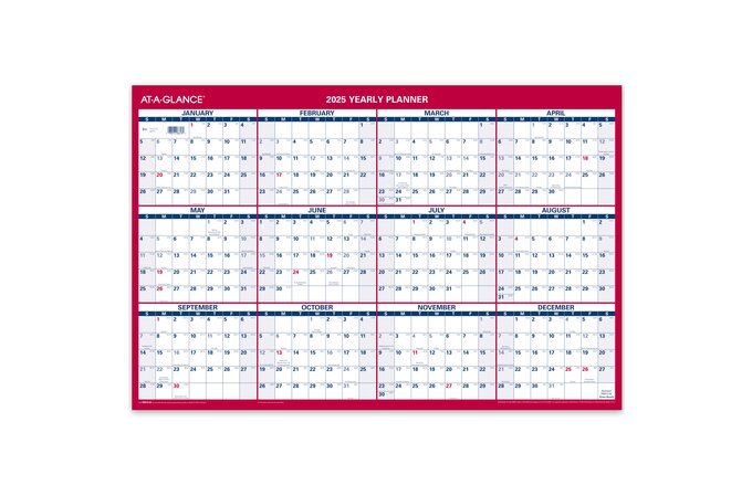 AT-A-GLANCE® 2025 Vertical Horizontal Reversible Yearly Wall Calendar ...