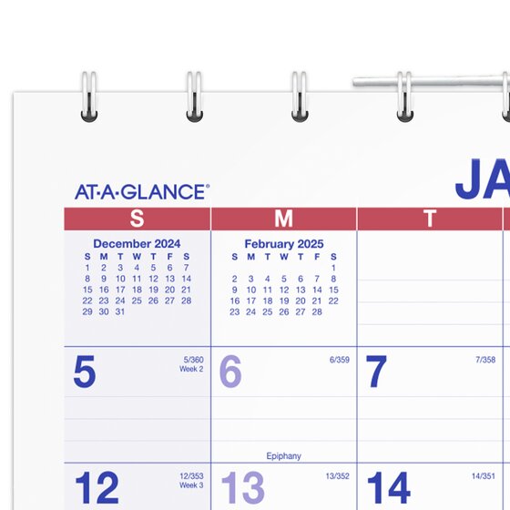 AT-A-GLANCE® 2025 Move-A-Page Three Month Wall Calendar, Large, 12