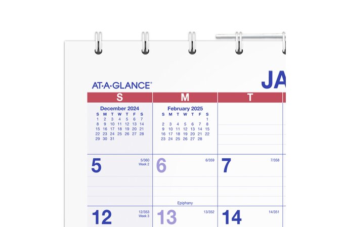 AT-A-GLANCE® 2025 Move-A-Page Three Month Wall Calendar, Large, 12" x