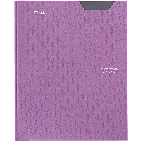 Five Star® Stay-Put Plastic Pocket and Prong Folder, Amethyst