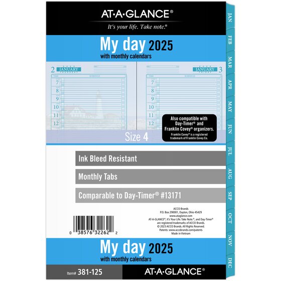 ATAGLANCE® 2025 Seascapes Daily Monthly Planner One Page Per Day