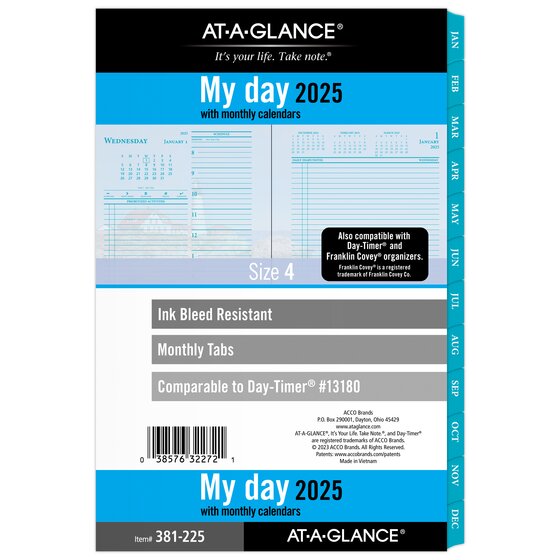 ATAGLANCE® 2025 Seascapes Daily Monthly Planner Two Page Per Day