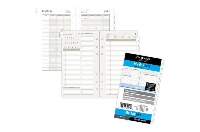 AT-A-GLANCE® 2025 Daily Monthly Planner Two Page Per Day Refill, Loose ...