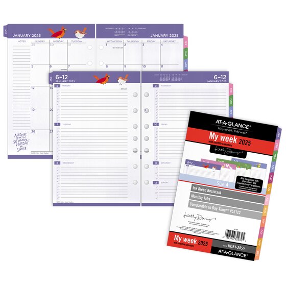 ATAGLANCE® Kathy Davis® 2025 Weekly Monthly Planner Refill, Loose