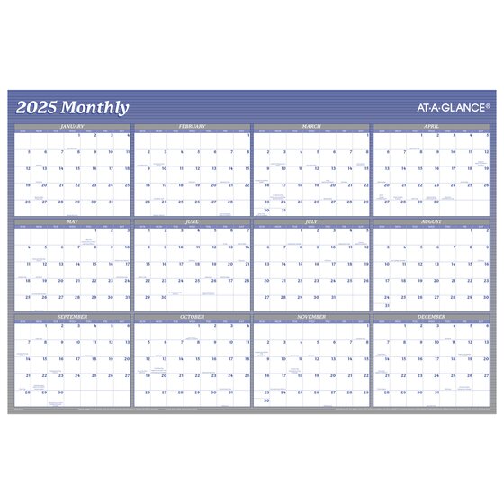 At A Glance Yearly Wall Calendar 24×36 2025