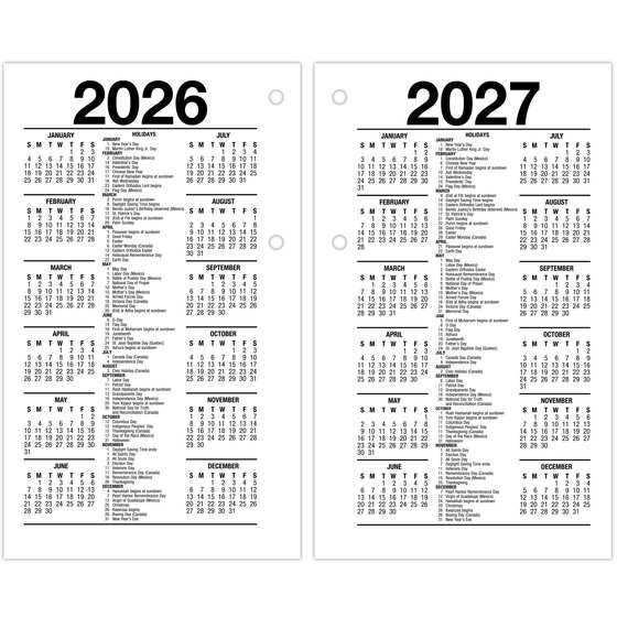 AT-A-GLANCE® 2025 Daily Loose-Leaf Desk Calendar Refill with Monthly ...