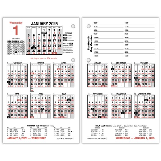 ATAGLANCE® Burkhart's Day Counter 2025 Daily LooseLeaf Desk Calendar