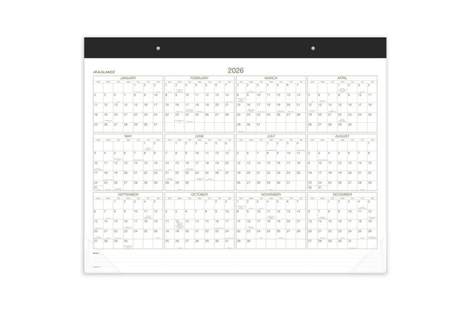 AT-A-GLANCE® 2025 Two Color Monthly Desk Pad, Standard, 21 3/4" x 17