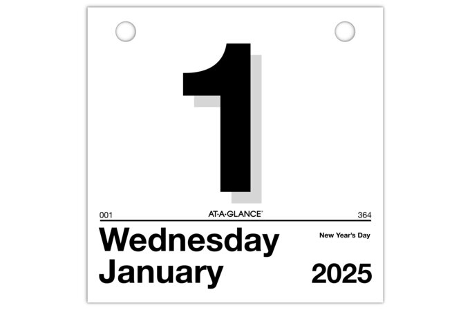 AT-A-GLANCE® 2025 “Today Is” Daily Wall Calendar Refill, Small, 6