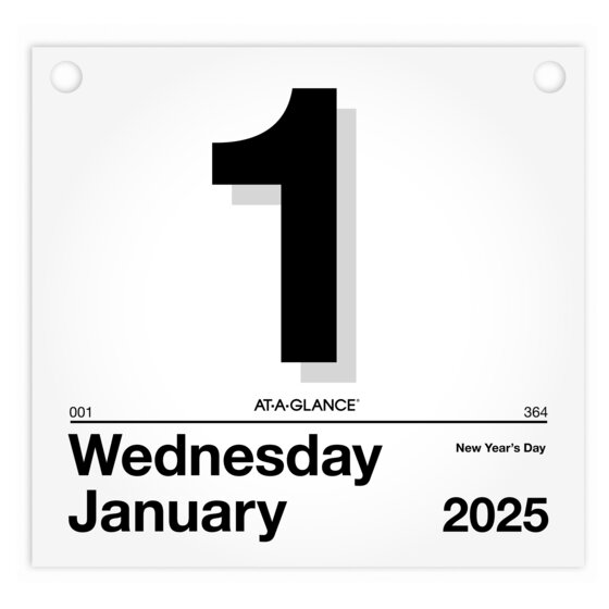 ATAGLANCE® 2025 "Today Is" Daily Wall Calendar Refill, Large, 8 1/2