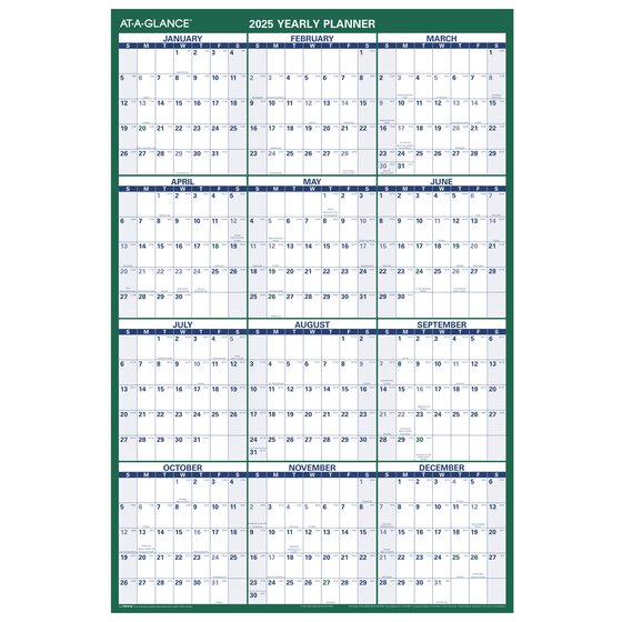 AT-A-GLANCE® 2025 Vertical Reversible Erasable Wall Calendar, Extra ...