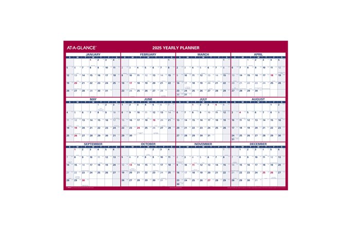 AT-A-GLANCE® 2025 Vertical Horizontal Reversible Yearly Wall Calendar