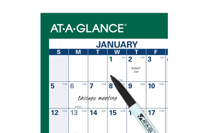 AT-A-GLANCE® 2025 Vertical Reversible Erasable Wall Calendar, Extra