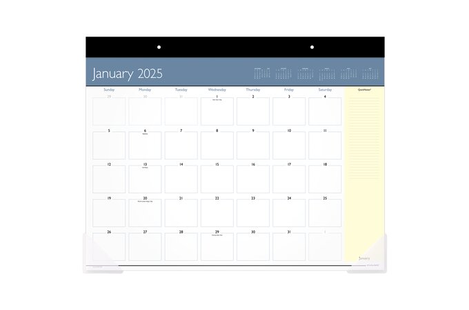 At A Glance® Quicknotes® 2025 Monthly Desk Pad Calendar Open Format