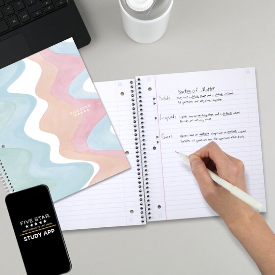 Five Star® Brushy Moves Spiral Notebook Plus Study App, 1