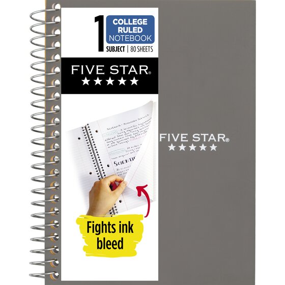 Five Star® Personal Spiral Notebook, College Ruled, 4 3/8
