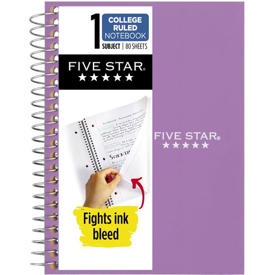 Five Star® Personal Spiral Notebook, College Ruled, 4 3/8