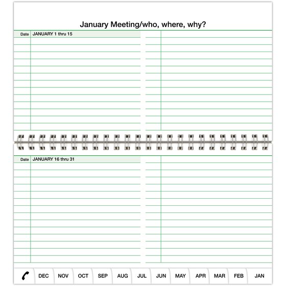 DayTimer® January 2025 December 2025 Two Page Per Month Indexed