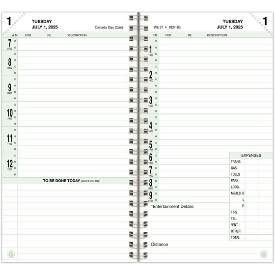 DayTimer® July 2025 June 2026 Two Page Per Day Recorday Planner
