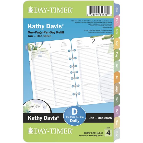 DayTimer® Kathy Davis® January 2025 December 2025 One Page Per Day