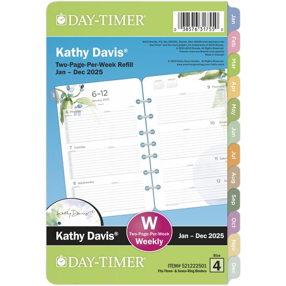 DayTimer® Kathy Davis® January 2025 December 2025 Two Page Per Week